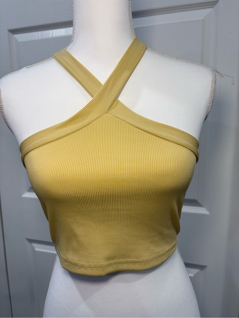 SHEIN Beige Ribbed Crop Top